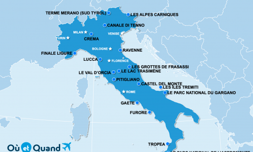 Carte Italie : L'Italie hors des sentiers battus