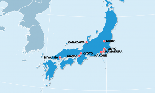 Carte Japon : Lieux et sites naturels incontournables au Japon