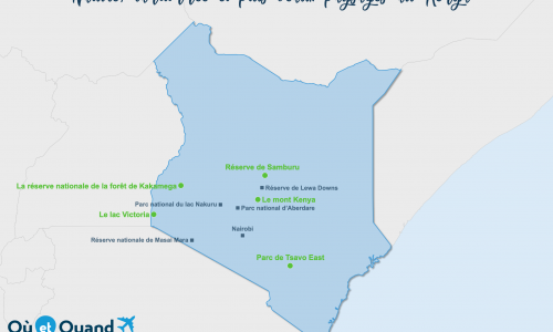 Carte Kenya : Sites naturels au Kenya