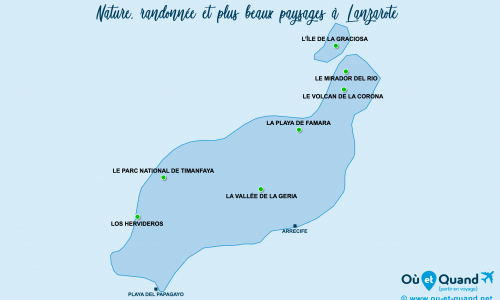 Carte Lanzarote : Sites naturels à Lanzarote