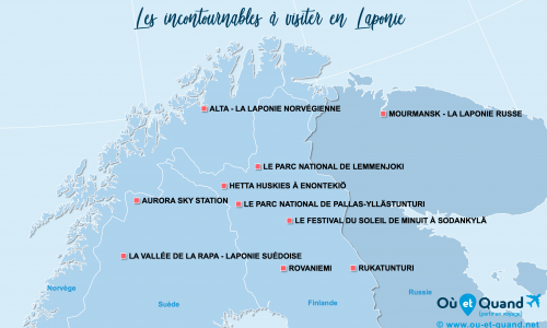 Carte Laponie : Les incontournables en Laponie