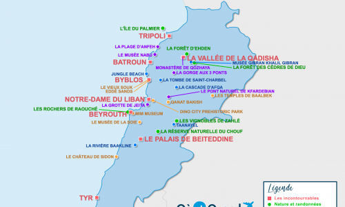 Carte touristique Liban