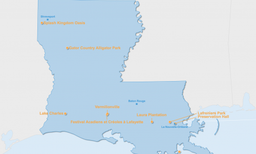 Carte Louisiane : En famille en Louisiane