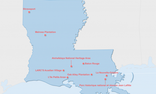 Carte Louisiane : Lieux et sites naturels incontournables en Louisiane