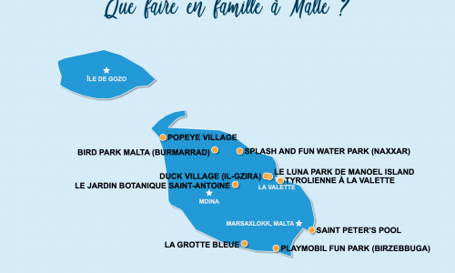 Carte Malte : Malte en famille
