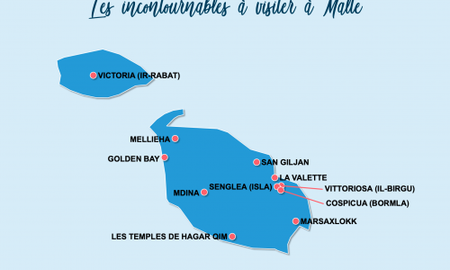 Carte Malte : Les incontournables à Malte