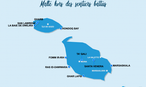 Carte Malte : Malte hors des sentiers battus