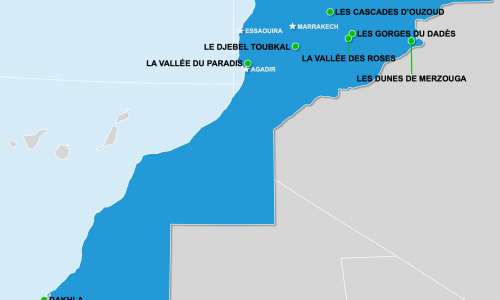 Carte Maroc : Sites naturels au Maroc