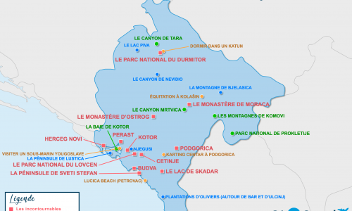Carte touristique Monténégro