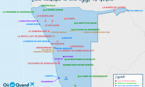 Carte touristique Namibie