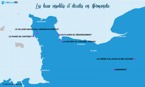 Carte Normandie : La Normandie insolite
