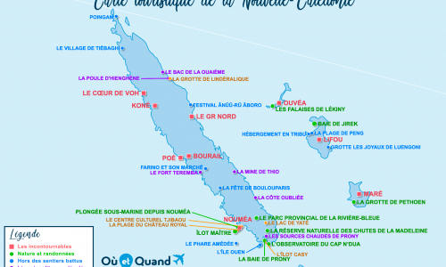 Carte touristique Nouvelle-Calédonie