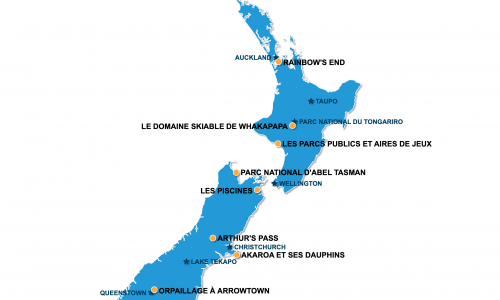 Carte Nouvelle-Zélande : En famille en Nouvelle-Zélande