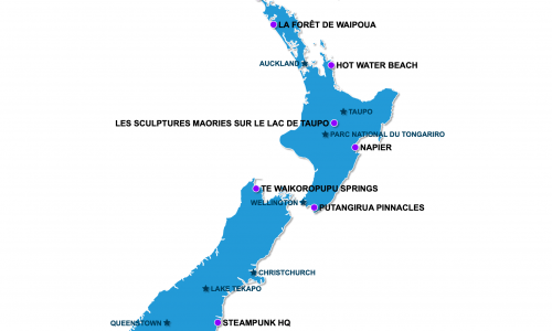 Carte Nouvelle-Zélande : Insolite en Nouvelle-Zélande