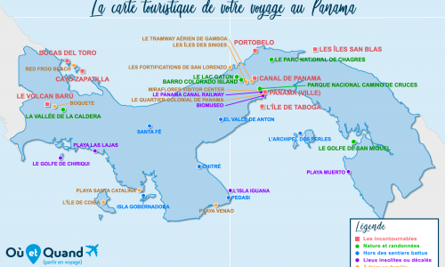 Carte touristique Panama