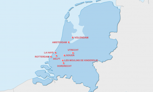 Carte Pays-Bas : Les incontournables aux Pays-Bas (Hollande)