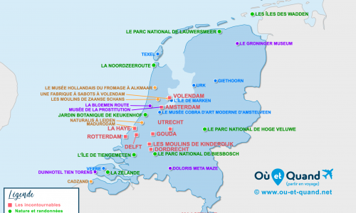 Carte touristique Pays-Bas