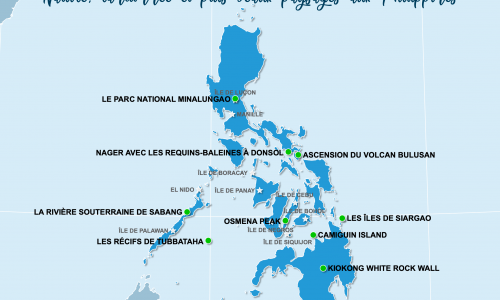 Carte Philippines : Sites naturels aux Philippines