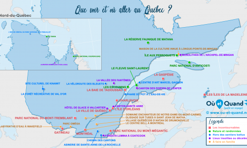 Carte touristique Québec