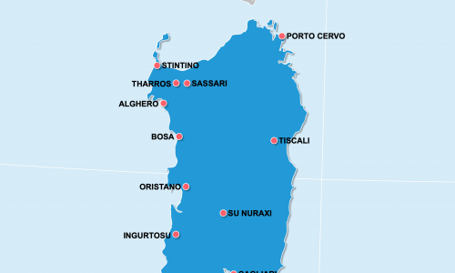 Carte Sardaigne : Lieux et sites naturels incontournables en Sardaigne