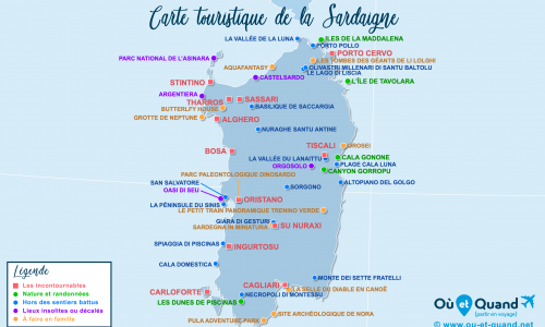 Carte touristique Sardaigne