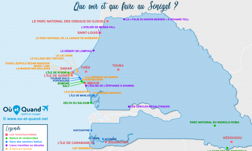 Carte touristique Sénégal
