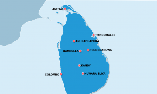 Carte Sri Lanka : Lieux et sites naturels incontournables au Sri Lanka