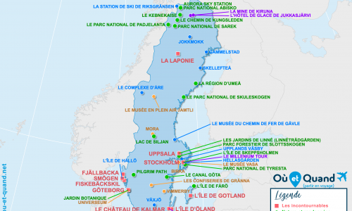 Carte touristique Suède