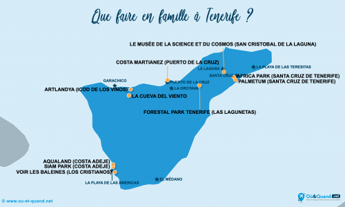 Carte Tenerife : Tenerife en famille
