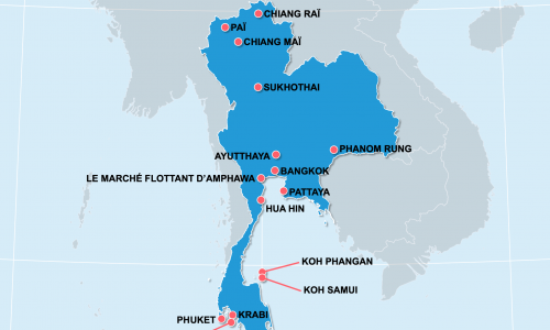 Carte Thaïlande : Les incontournables en Thaïlande