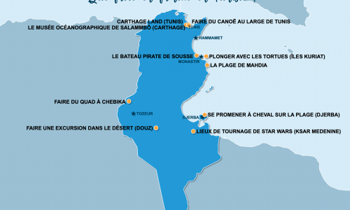 Carte Tunisie : La Tunisie en famille