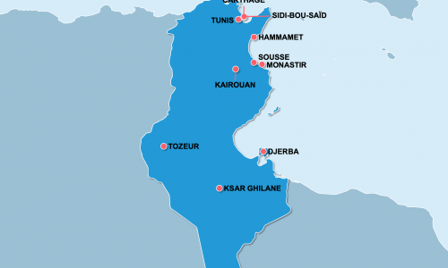 Carte Tunisie : Les incontournables en Tunisie