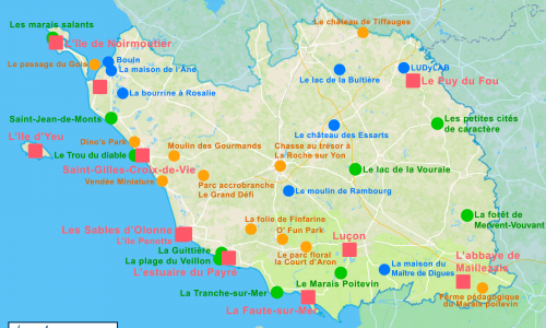 Carte touristique Vendée