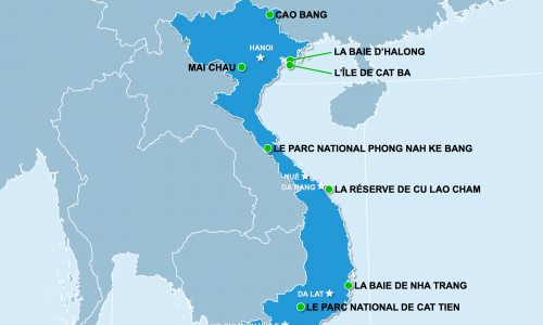 Carte Vietnam : Sites naturels au Vietnam