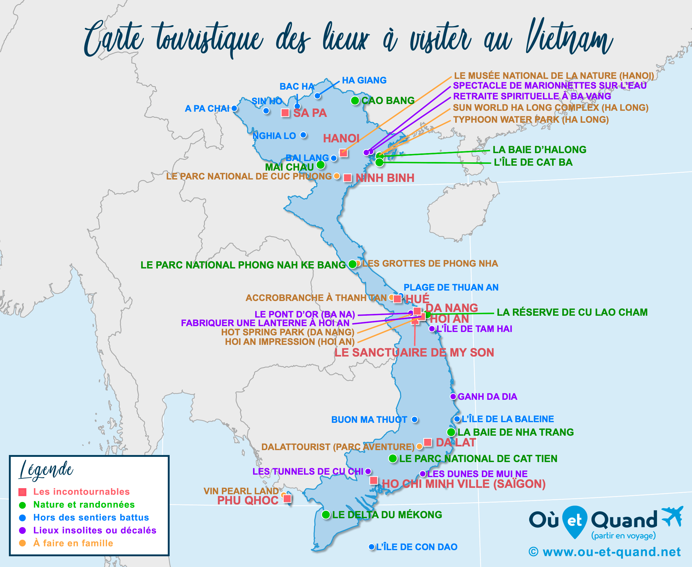 Carte Vietnam : tous les lieux à visiter lors de votre voyage