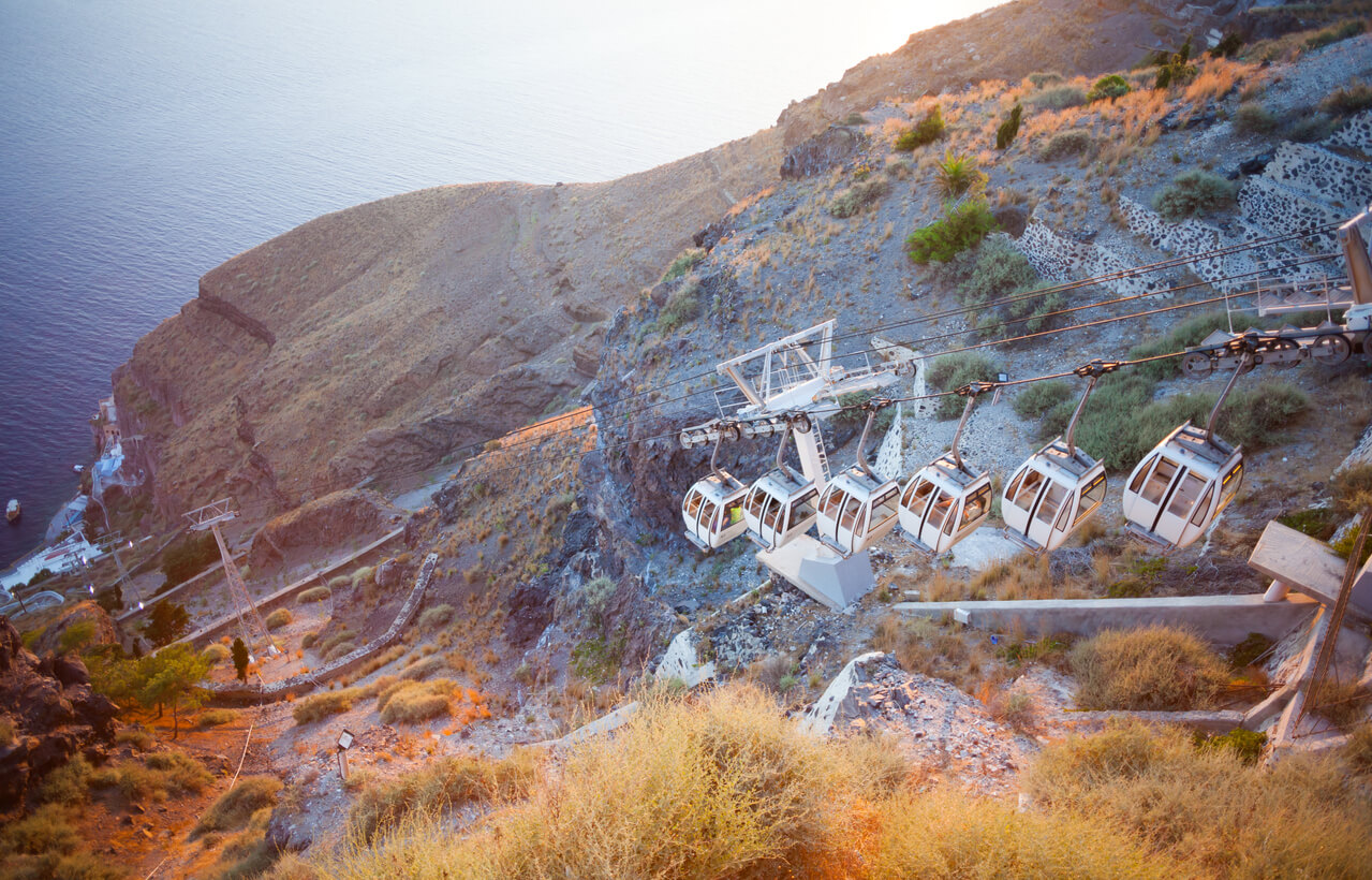 Le téléphérique de Santorin
