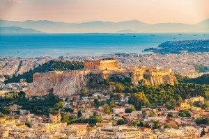 Grèce : Vue aérienne sur Athènes, Grèce