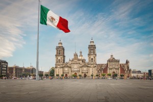 Mexique : Place Zocalo et la cathédrale de Mexico City