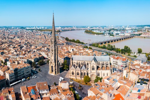 Vue panoramique aérienne sur Bordeaux