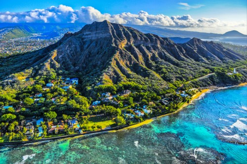 Hawai : Diamond Head sur l'île d'Oahu