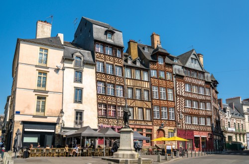 Maisons à colombages dans le centre historique de Rennes