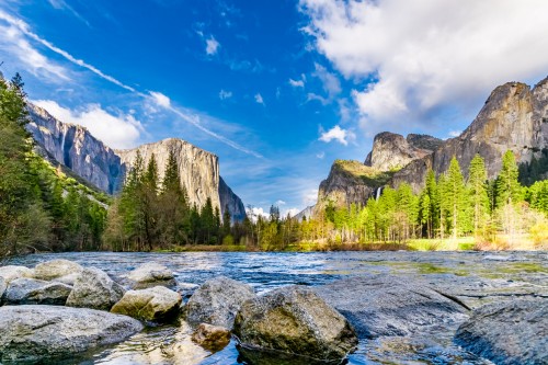 El Capitan et half dome dans le parc national de Yosemite