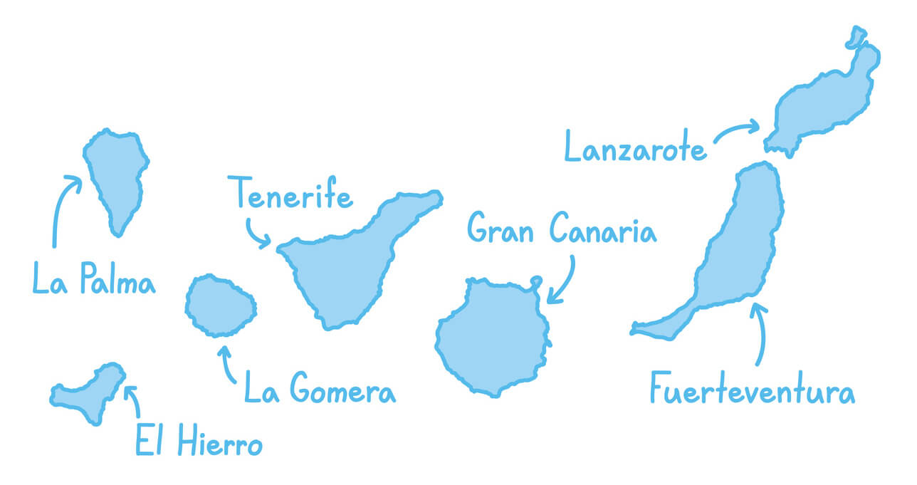 carte des îles canaries